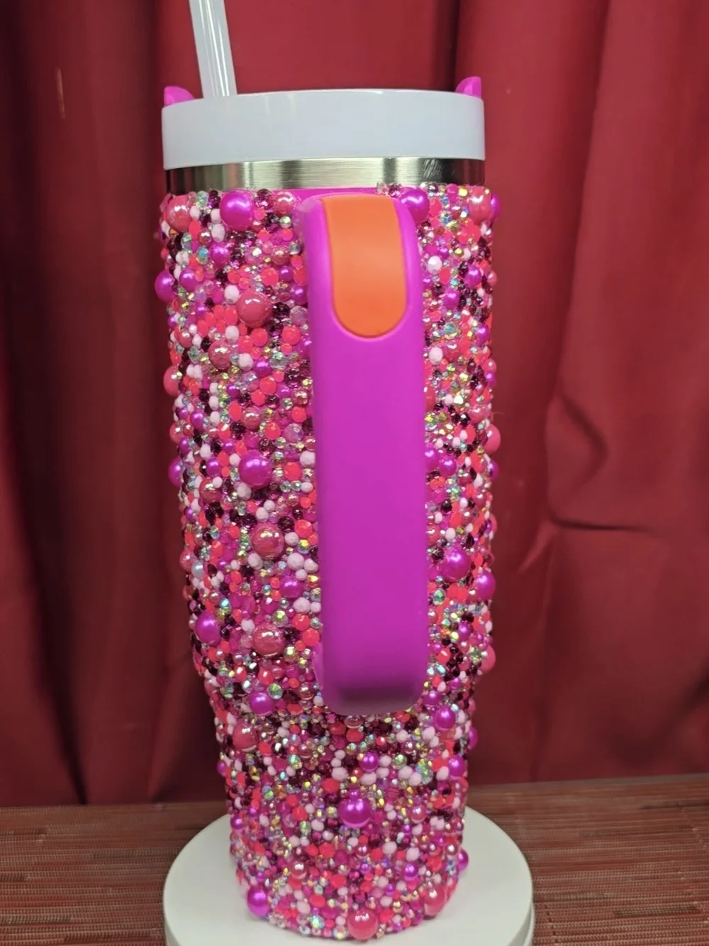 Stanley Quencher Flowstate 30oz bedazzled Vivid Violet Stainless Steel Tumbler - Picture 3 of 11